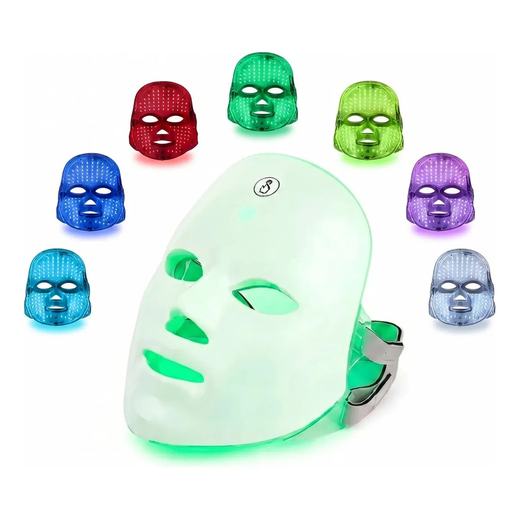Máscara LED 7 Cores Sem Fio Recarregável Tratamento Facial