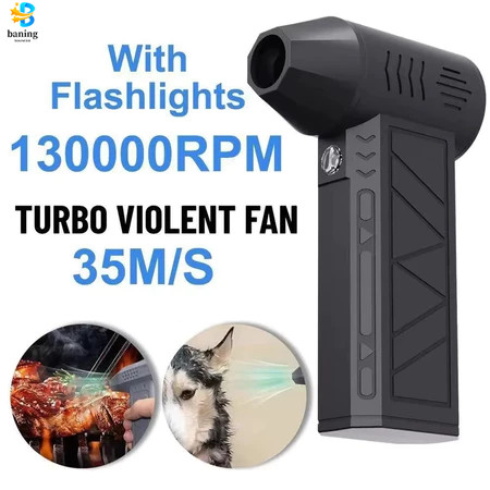 Soprador Turbo à Jato Portátil 130.000 RPM – Mini Ventilador, Sem Fio e Super Potente