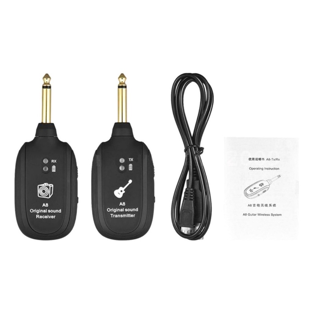Transmissor De Sistema Sem Fio De Guitarra A8 Receptor Embutido Recarregável — imagem 2 de 2