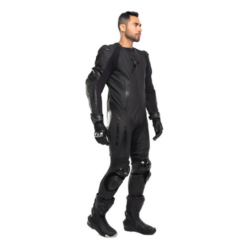 Macacão Forza Preto Moto Mugello Pró Couro Masculino 1 Peça