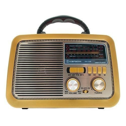 Rádio Retrô Estilo Antigo Bivolt Ka-3188 Mp3 Usb Fm Kapbom Cor Marrom 127V/220V
