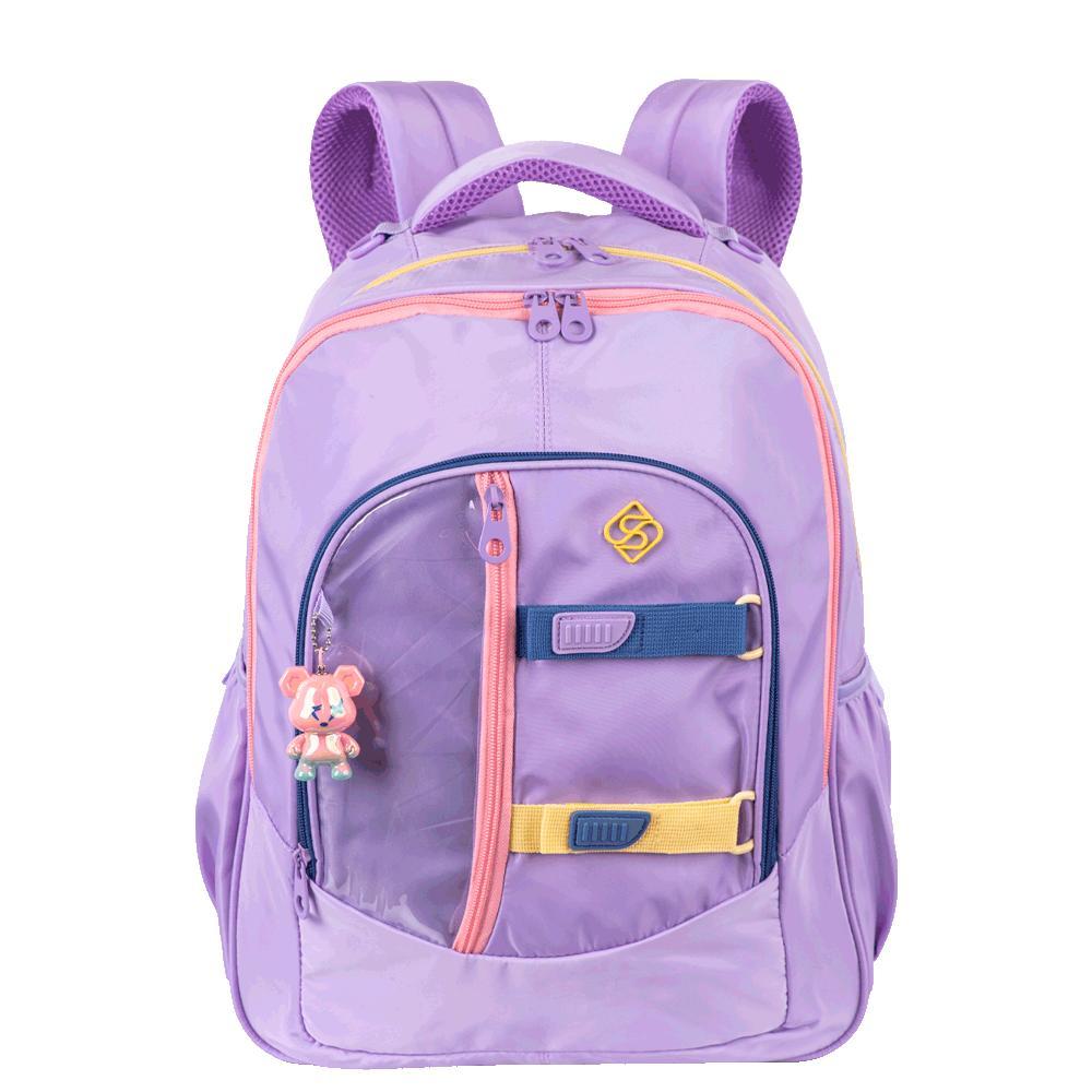 Mochila Grande 2 Compartimentos Sestini Studio - Lilás em Oferta na Shopee