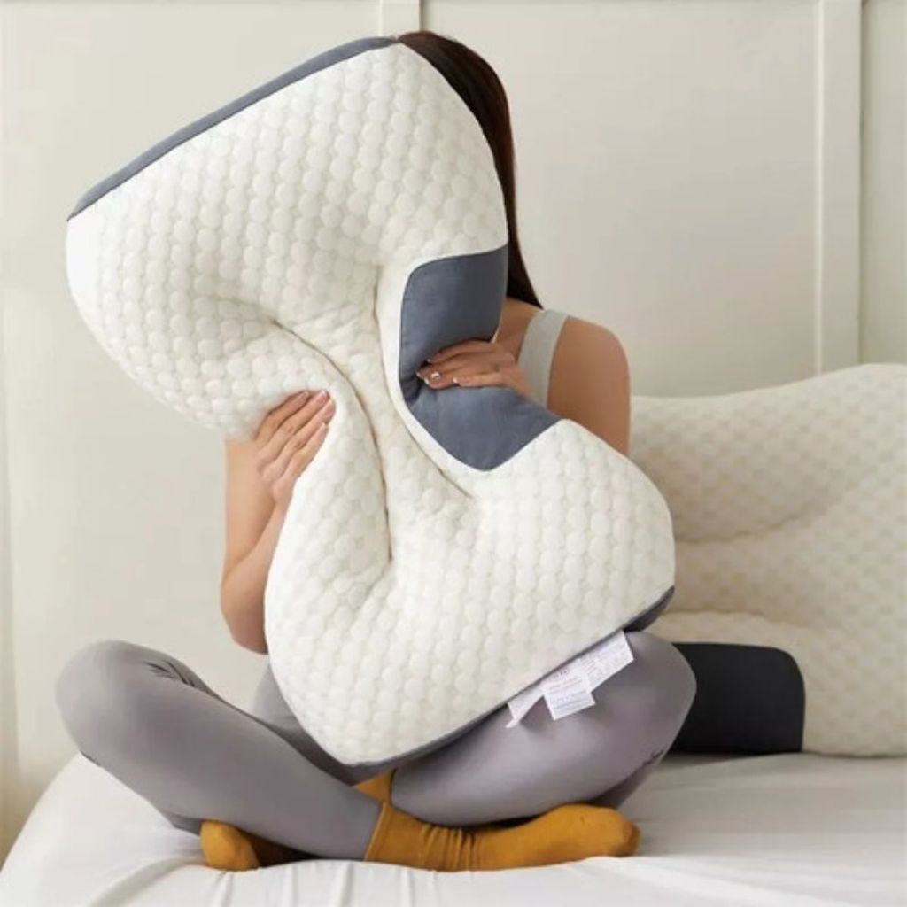 Travesseiro Cervical Ortopédico Ergonômico - Alivia Dores da Coluna Para Melhorar Postura - Premium