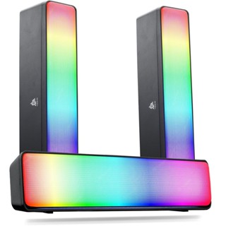 Caixa De Som Speaker Soundbar Pc Gamer LED RGB Note Computador P2 USB em Oferta na Shopee