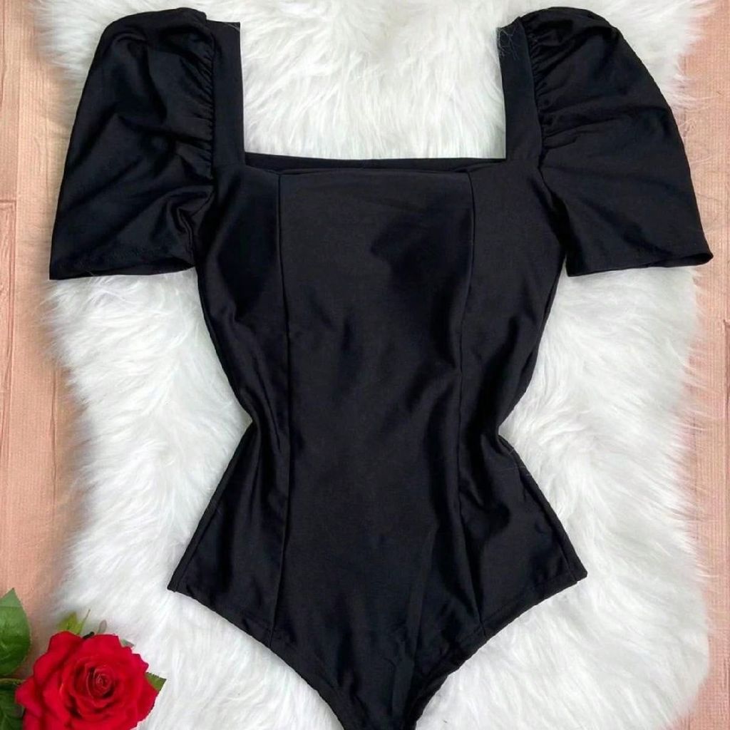 Blusa Body Feminino Manga Bufante Suplex Moda Super Envio em Oferta na Shopee