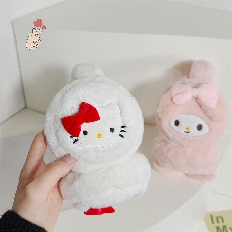 [PEBR] Sanrio Kuromi Cute Melody Cartoon Ear Stuffed Earmuff Quente Inverno À Prova De Vento Orelha De Pelúcia Protetore