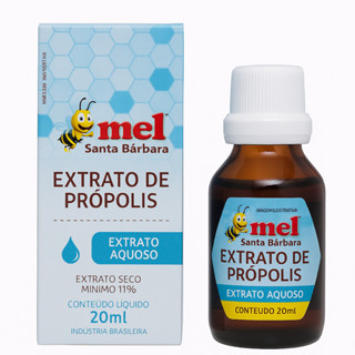 Extrato de Própolis Aquoso 11% – Mel Santa Bárbara 20ml | Sem Álcool | Imunidade Natural | Uso Infantil e Adulto em Oferta na Shopee