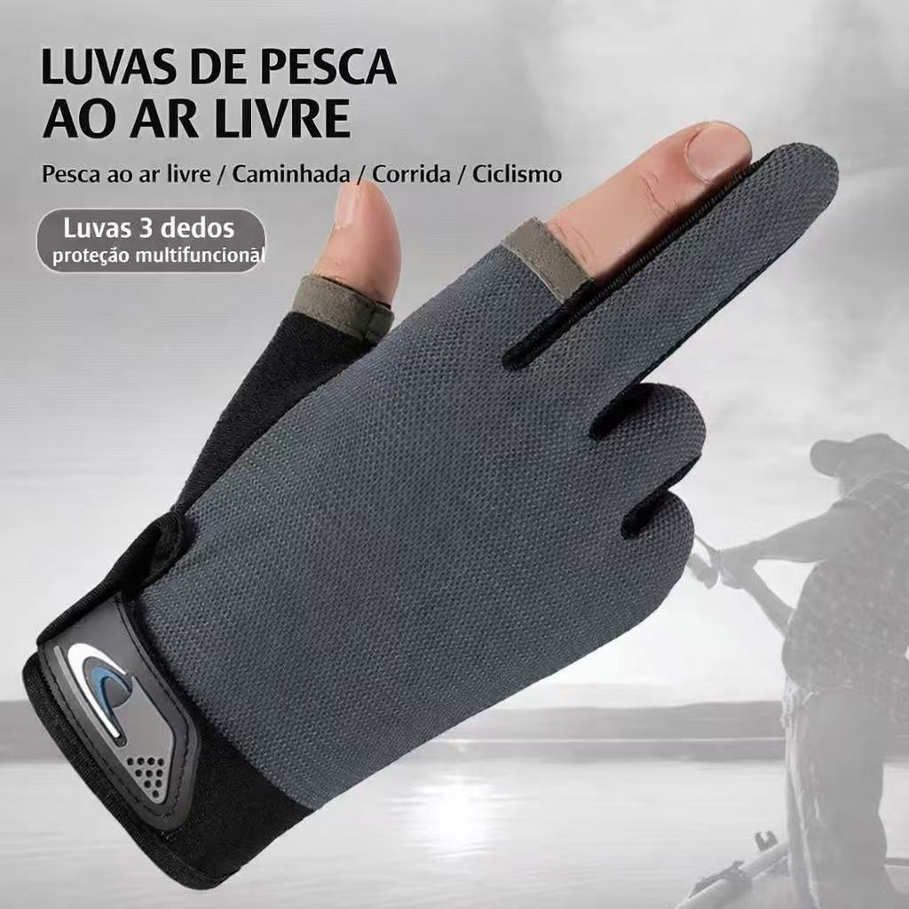 Luvas De Pesca E Ciclismo Masculinas/Femininas – Proteção Solar De Meio Dedo De Seda Gelada Respirável Para Motocicleta em Oferta na Shopee