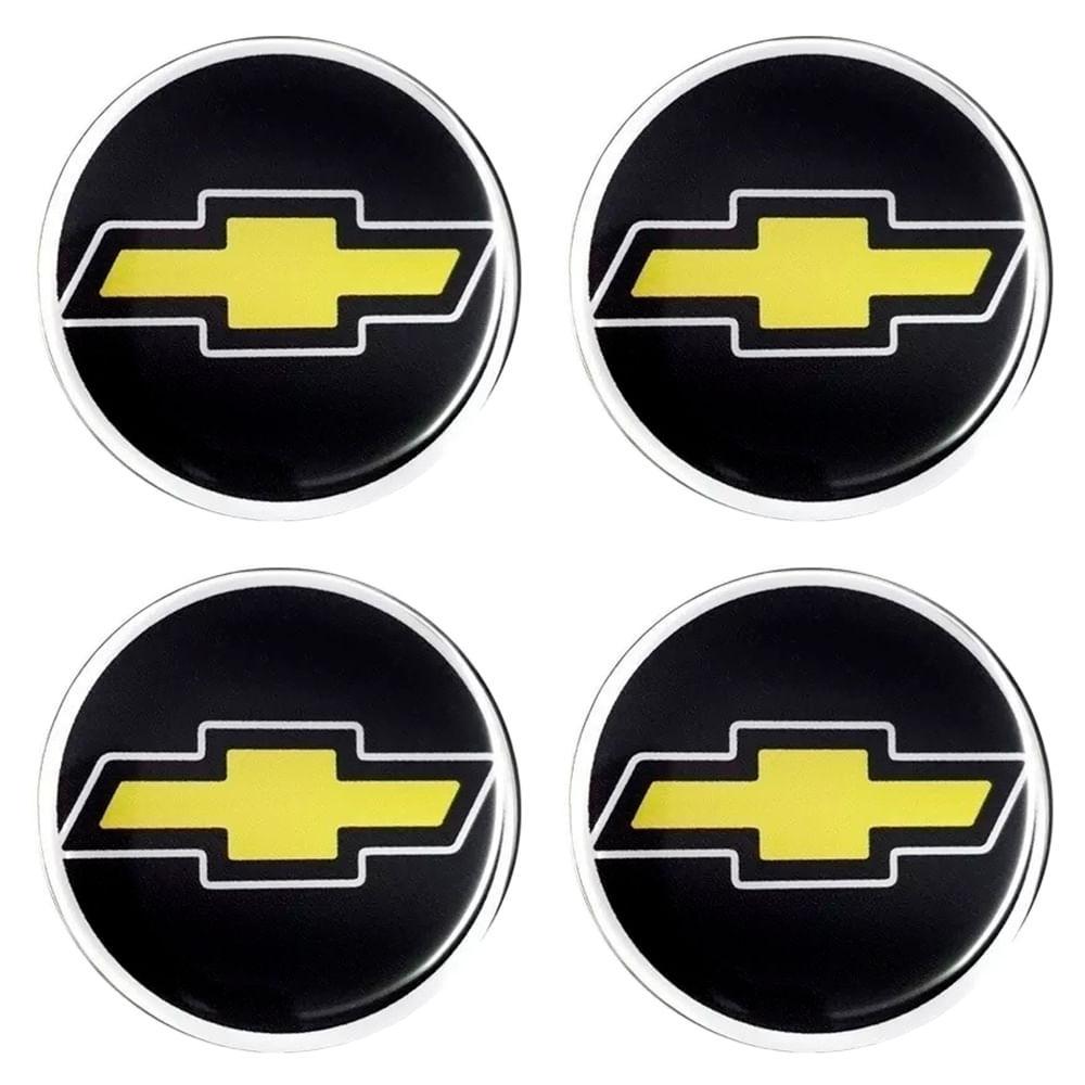 Jogo Emblema Calota Resinada Gm 48mm Preto/dourado em Oferta na Shopee