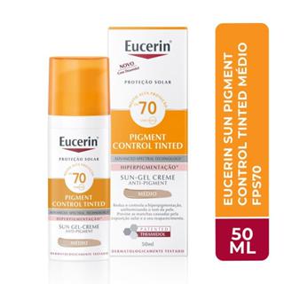 Protetor Solar Facial Eucerin Sun Pigment Control Tom Médio FPS 70 50ml em Oferta na Shopee