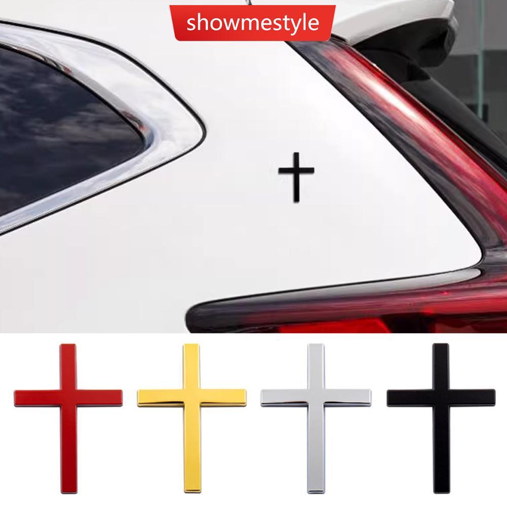 SMS 3D Metal Adesivo De Carro Cruz Elevado Design Auto & Motocicleta Corpo Decoração Capa Risco Decalque Personalizado N