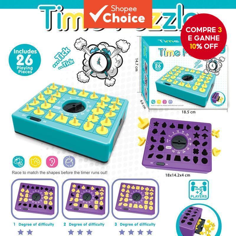 Jogo de Quebra-Cabeça de Correspondência de Tempo para Crianças, Jogo de Tabuleiro Educacional para a Primeira em Oferta na Shopee