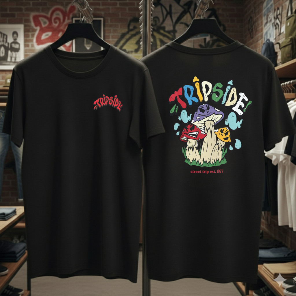 Camisa masculina algodão Trip Side - Cogumelos Camiseta blusa Modelo Streetwear Exclusivo Blusa em Oferta na Shopee