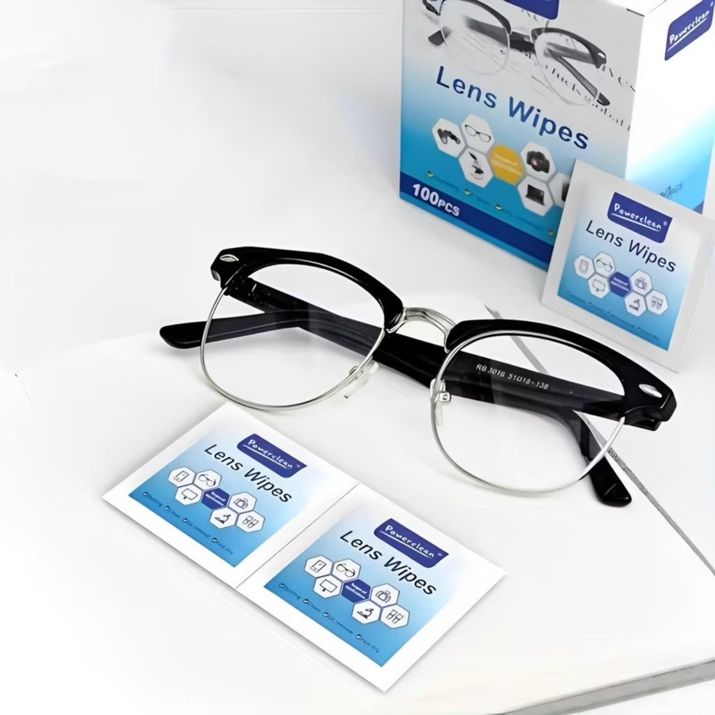 Kit 100/200 Lenços Flanela Umedecidos Antiembaçante Limpa Lentes Óculos Câmera Tela TV-626