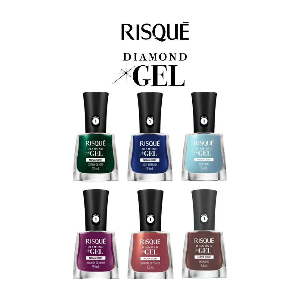 Esmalte Risqué Diamond Gel 9,5ml em Oferta na Shopee