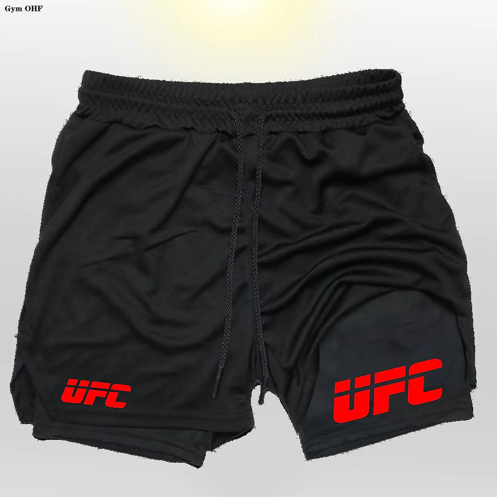 Short Compressão Alta Qualidade Luta Fitness Ufc Logo Minimalista Treino Moda — imagem 1