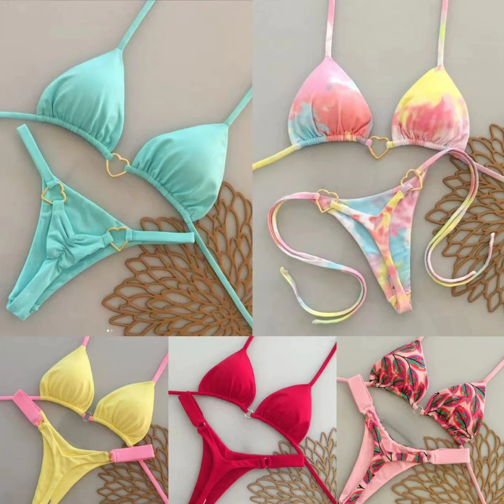 2026 novo estilo multicolorido biquíni feminino moda dividida maiô biquíni praia férias