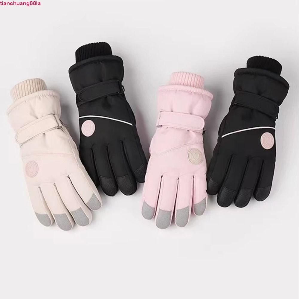 Luvas De Equitação Quentes De Pelúcia TIANCHUANG , Esqui De Inverno Com Tela Sensível Ao Toque À Prova D'água , De Vento