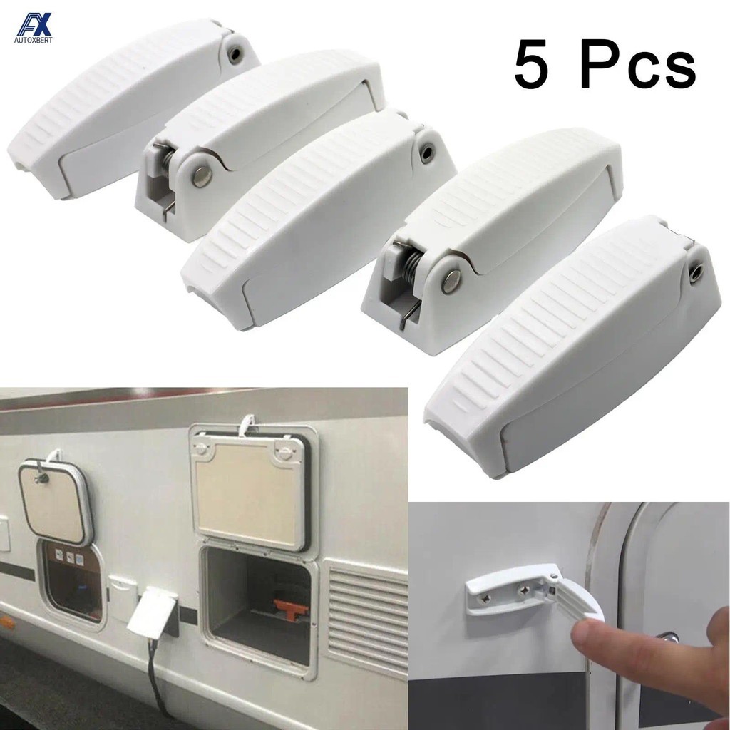 5 Pçs Branco Porta Captura Titular Trava Para RV Motorhome Campista Reboque Viagem Bagagem Acessórios Do Carro ABS Arred