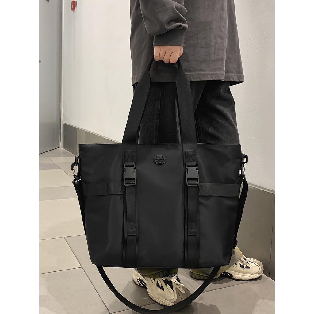 Bolsa Tote masculina de grande capacidade, bolsa de computador masculina, bolsa de ombro, roupa de rua, bolsa mensageiro