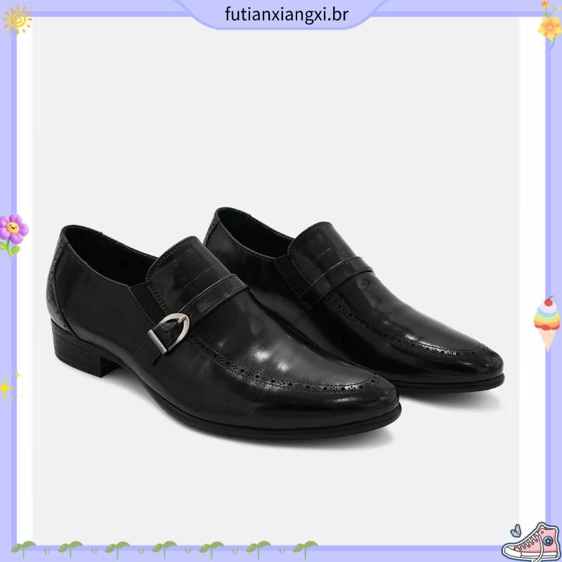 Sapato Social Couro Infantil Menino Metal Moderno Casual