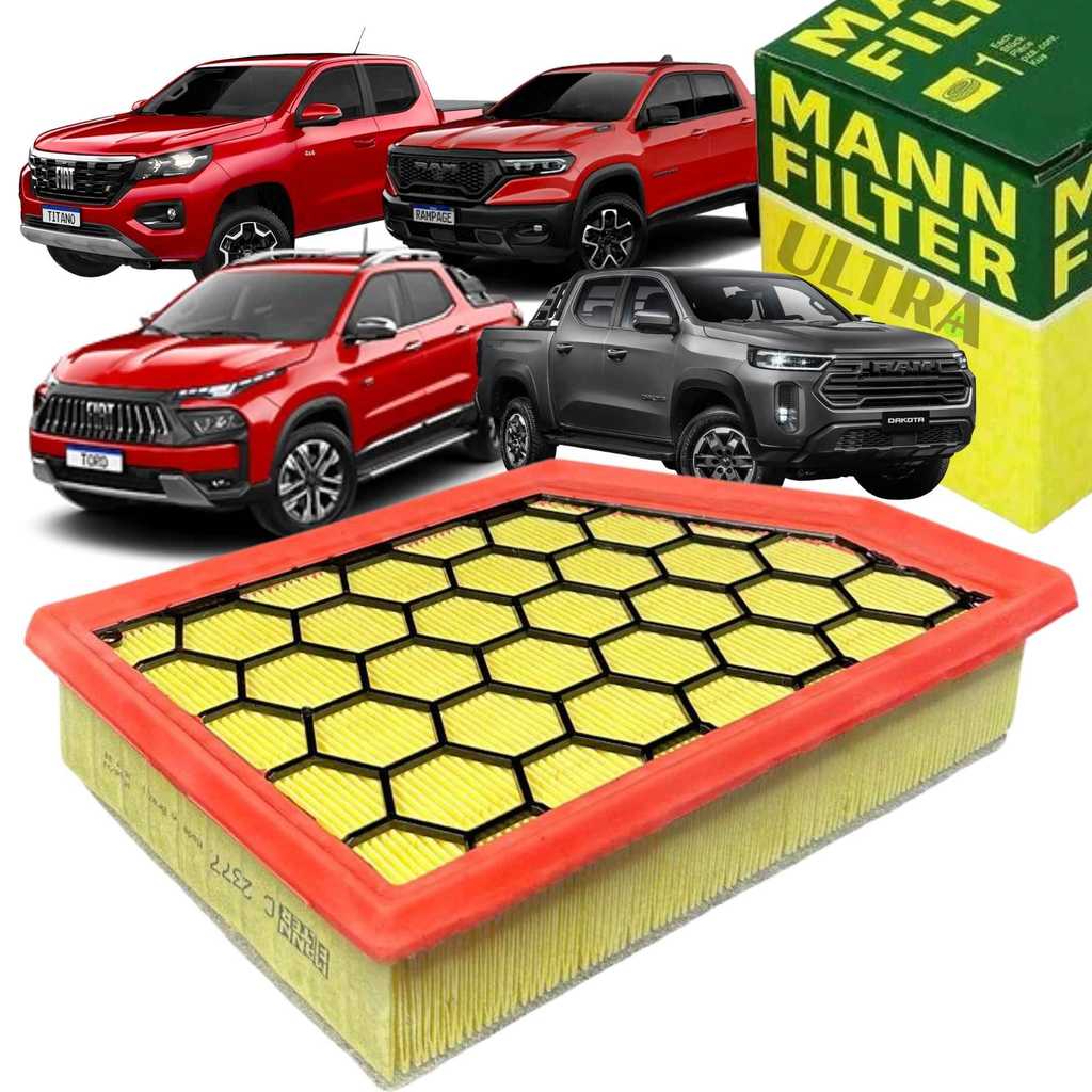 Filtro Ar Fiat Titano / Toro - Jeep Commander - RAM Rampage / Dakota - 2.2 Turbo Diesel Multijet (Mann-Filte