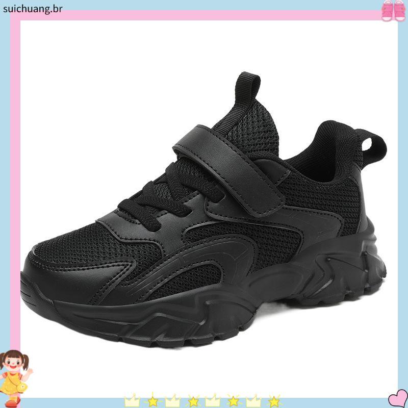 tênis infantil masculino kit tênis infantil masculino Pullback lobo das crianças sapatinhos pretos meninos tênis preto