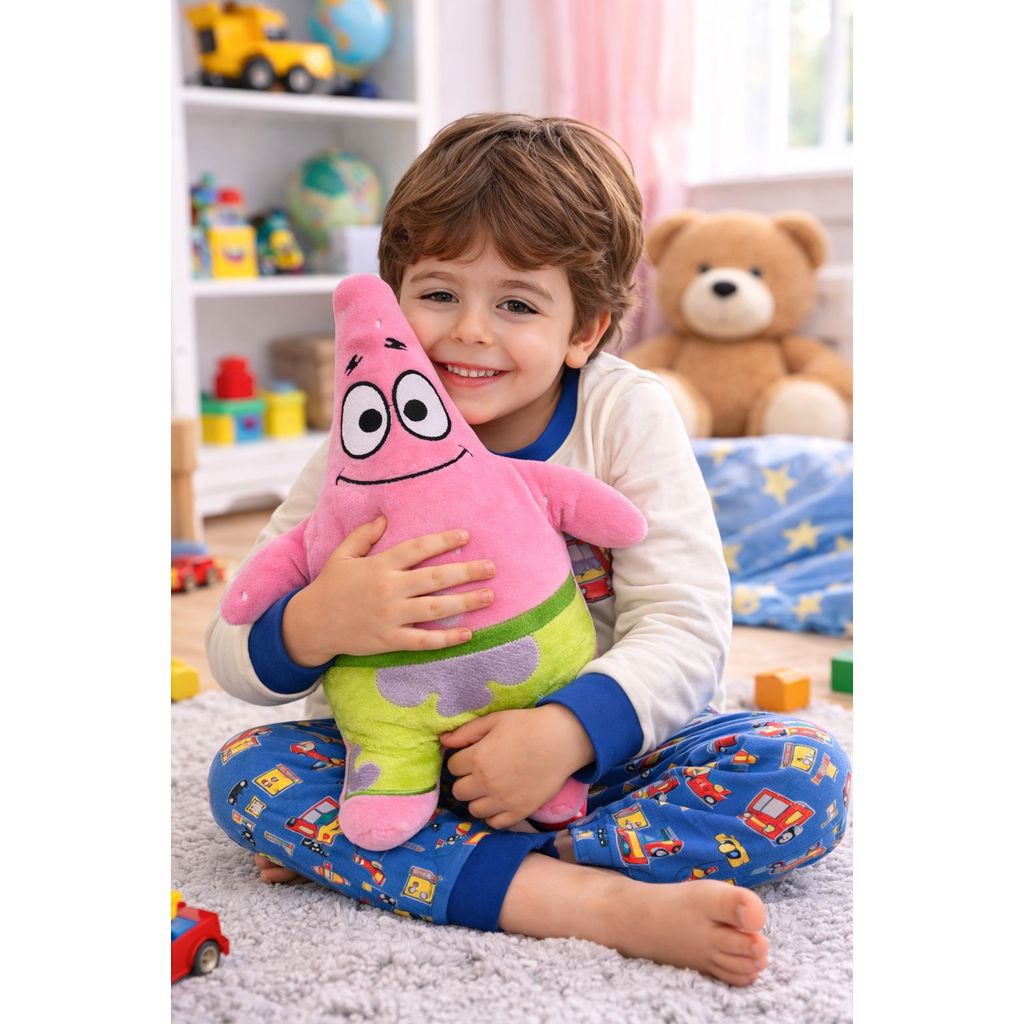 Pelúcia Bordada Patrick Estrela 30cm Desenho Bob Esponja Infantil