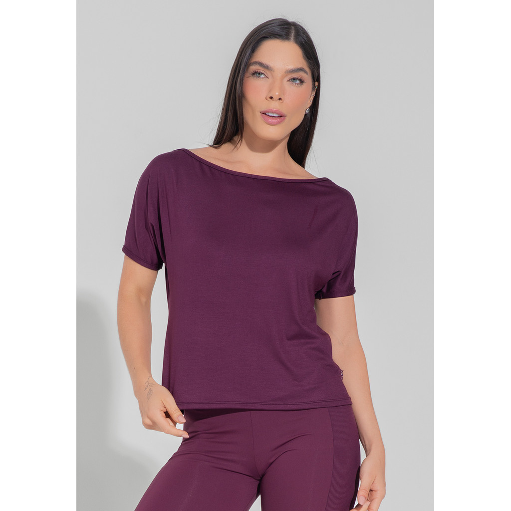 Blusa Feminina Decote Canoa Motion Lines DLK