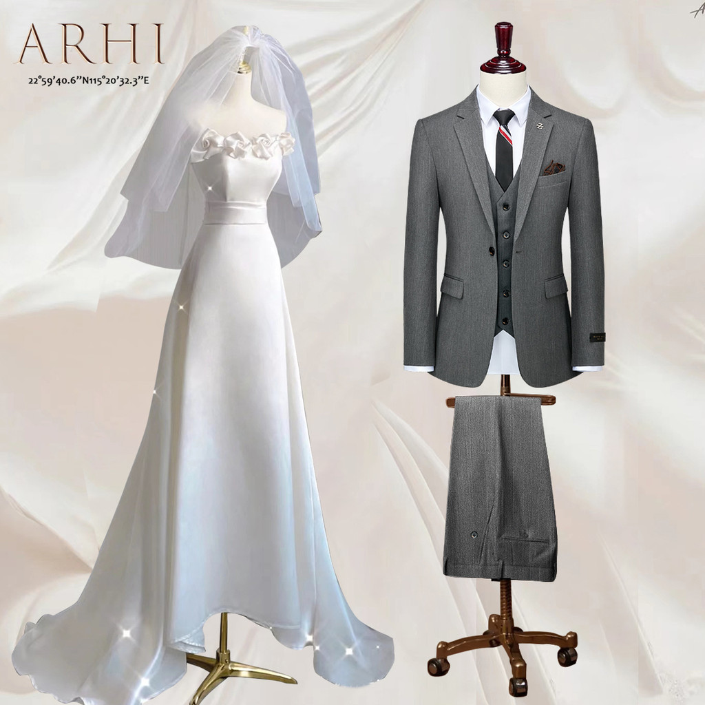 ARHI terno de casamento loja noivo terno masculino casamento negócios Formal terno cinza fino-ajuste estilo britânico 98