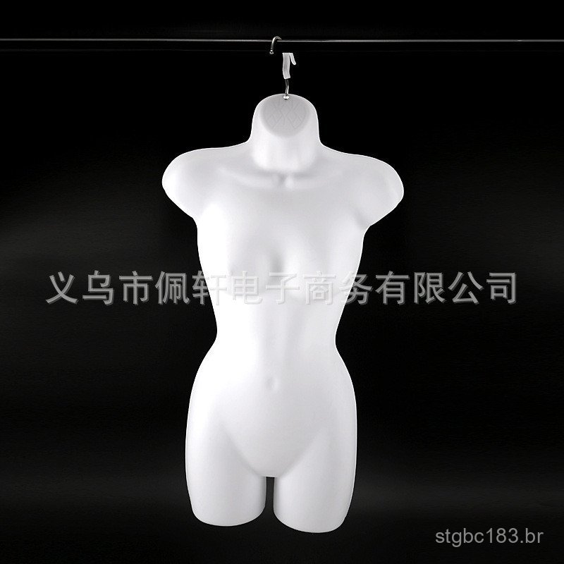 Manequim feminino de meio corpo, peça de manequim de plástico, placa de suspensão para manequim, manequim para loja de r