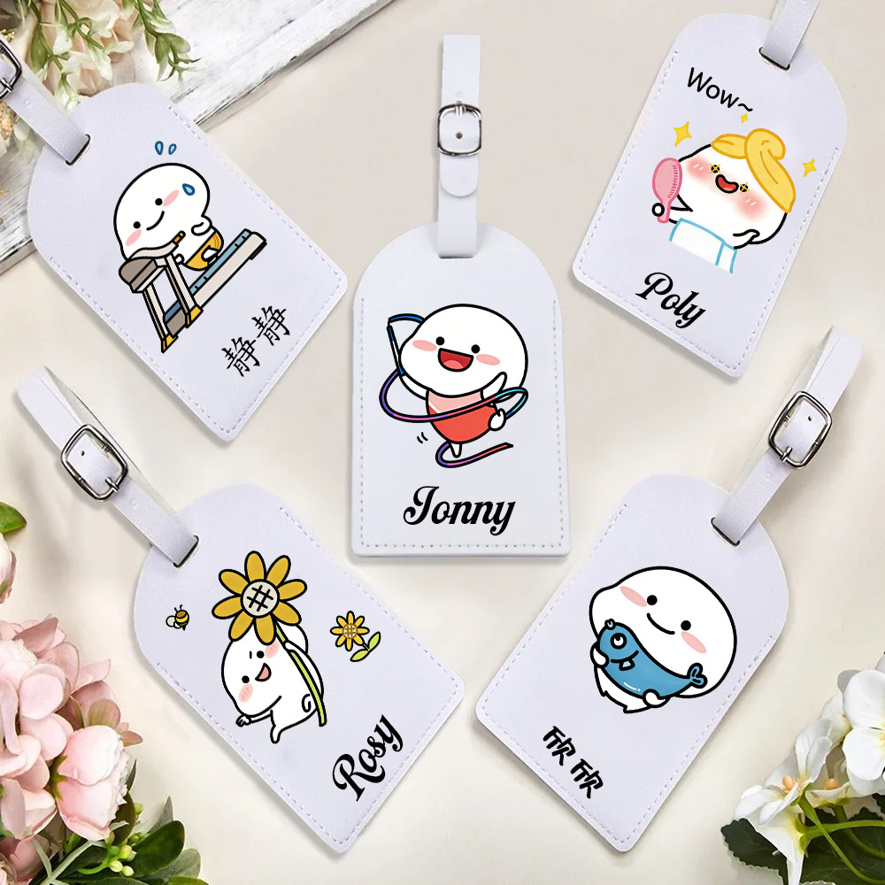 Nome Personalizado Quby Etiqueta De Bagagem Dos Desenhos Animados Mala De Viagem Endereço Titular Livre Adicionar Acessó