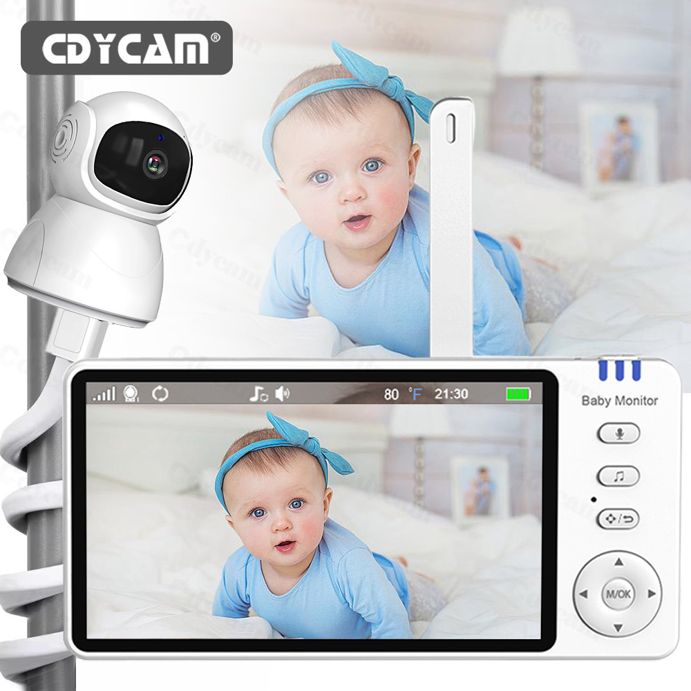 Baba Eletrônica Com Monitor,Visão noturna,temperatura,Lullaby, áudio bidirecional, Monitor de bebê