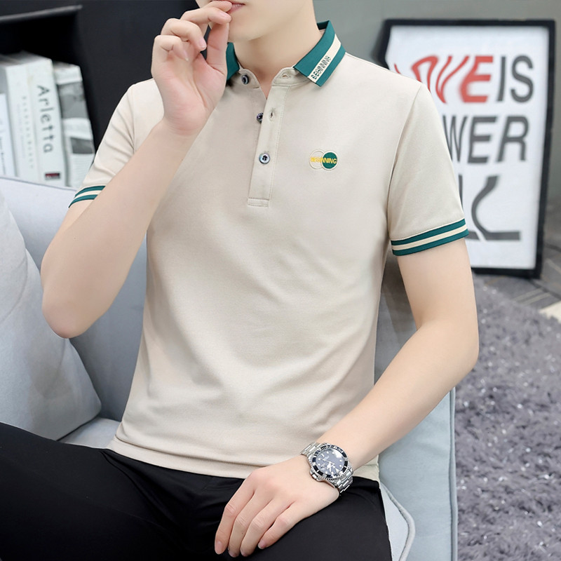 Lapela Paul camisa polo de manga curta camiseta masculina wear Street wear High-End verão negócios Casual juventude cola