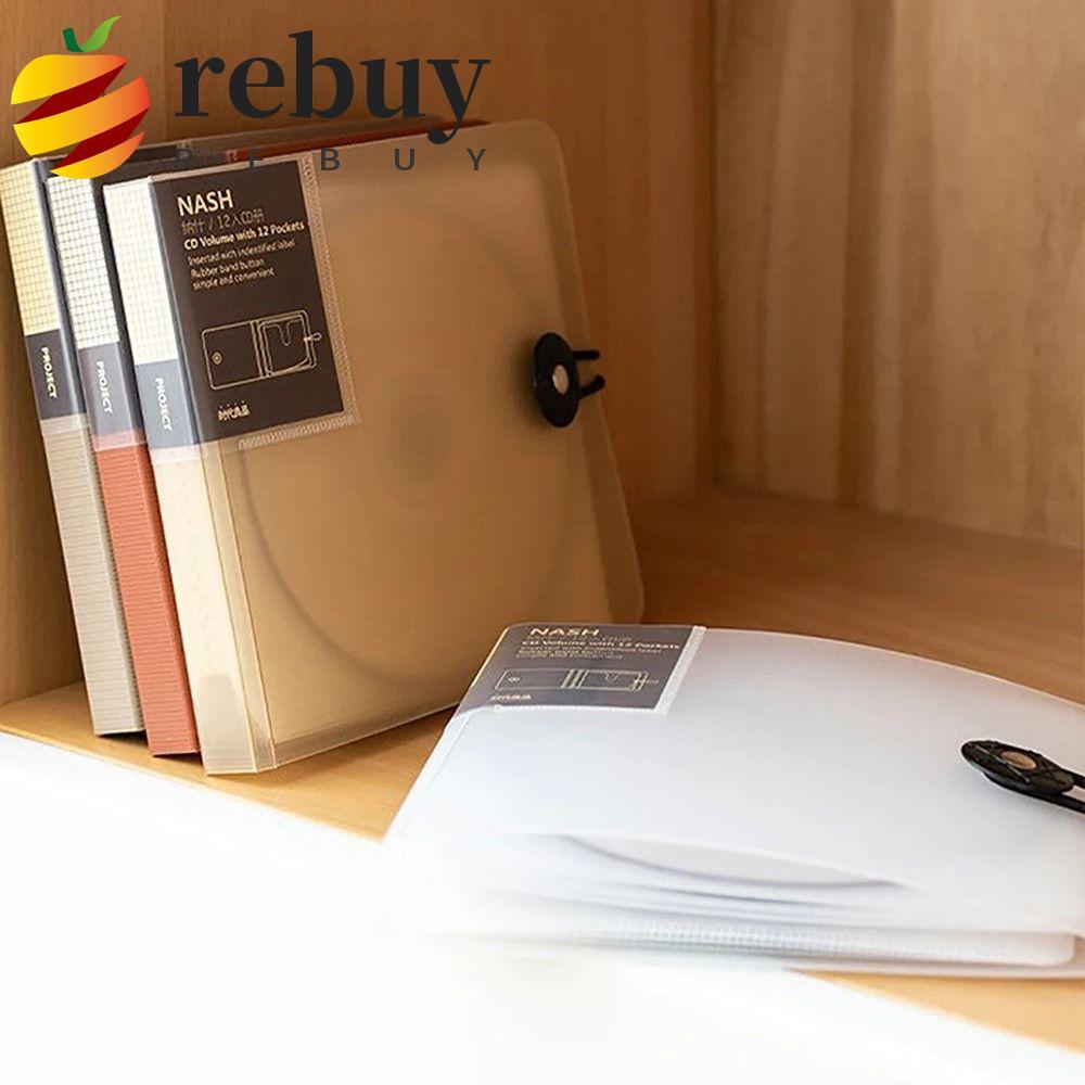 REBUY1 Estojo De Armazenamento De CD , Transparente Com Suporte Para DVD Fivela , Capa De Plástico Carteira De Disco De 