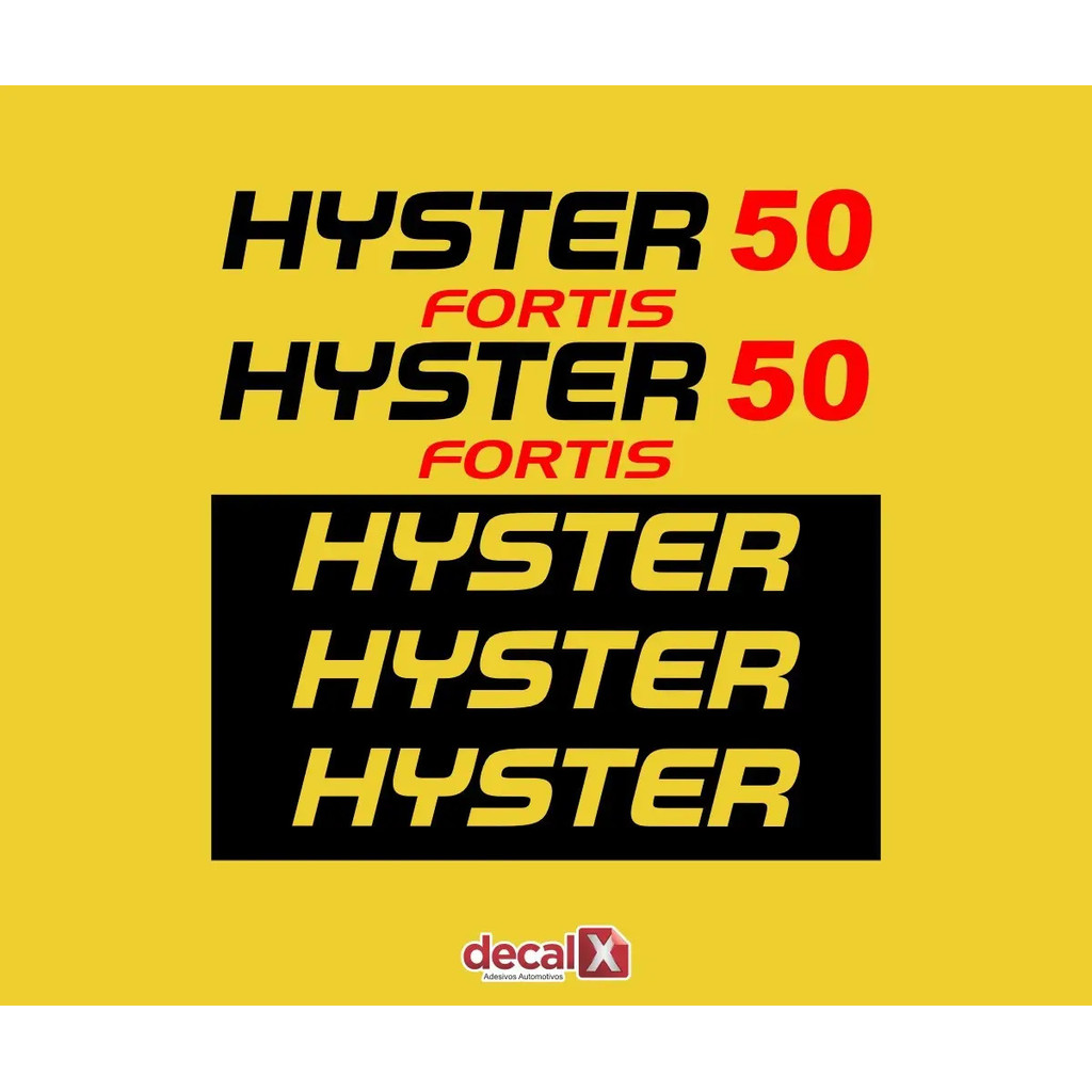 Kit Adesivo Empilhadeira Hyster 50 Fortis Completo Mk Cor Padrão