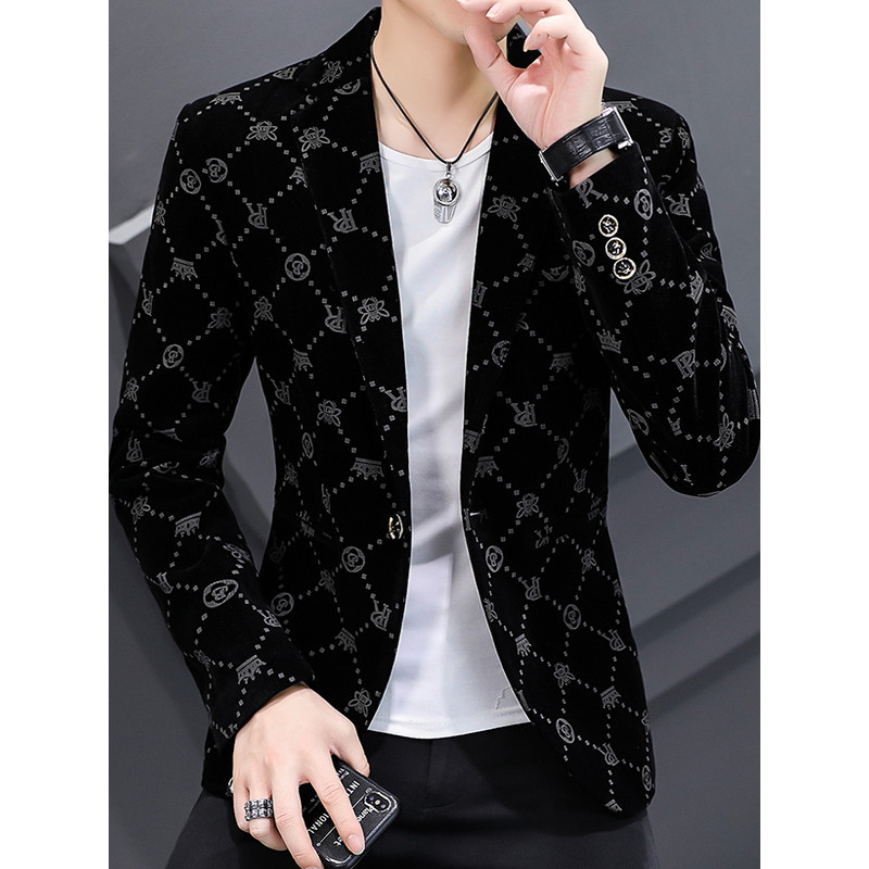 Terno Casual jaqueta masculina versão coreana magro-ajuste topo na moda único ocidental camuflagem terno masculino bonit