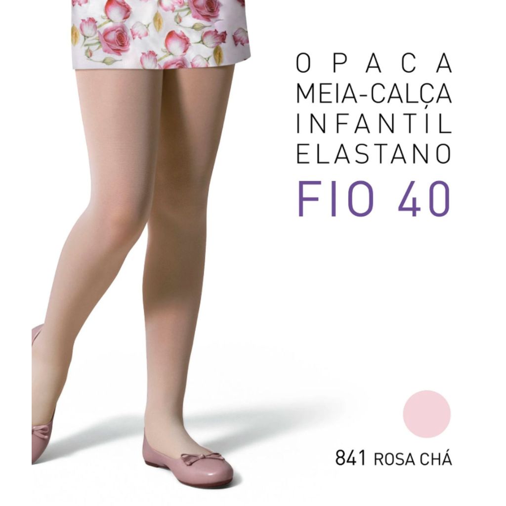 Meia Calça Infantil Fio 40 Selene Rosa