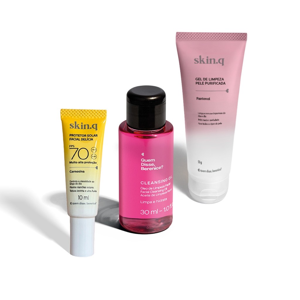 Combo Mini Skincare: Gel de Limpeza Facial 50g + Protetor Solar Facial 10ml + Óleo de Limpeza Facial 30ml em Oferta na Shopee