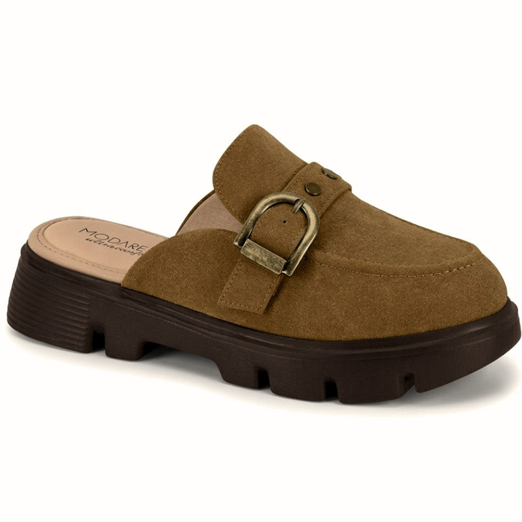 Sapato Mocassim Mule Feminino Flatform Tratorado Conforto Modare 7409.101.31136