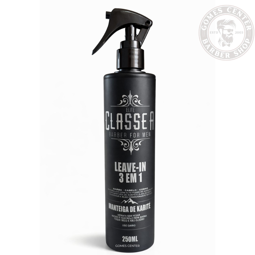 Leave-in 3 em 1 Classe A Barba Cabelo Corpo Protetor Térmico Hidrata e Finaliza Profissional