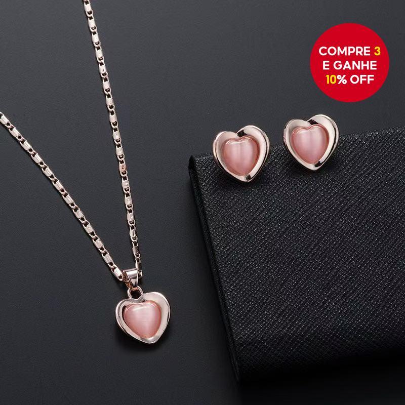 Adegree Conjunto De Colar De Brinco De Coração Pérola Duplo Diamante Feminino Joias Presente em Oferta na Shopee