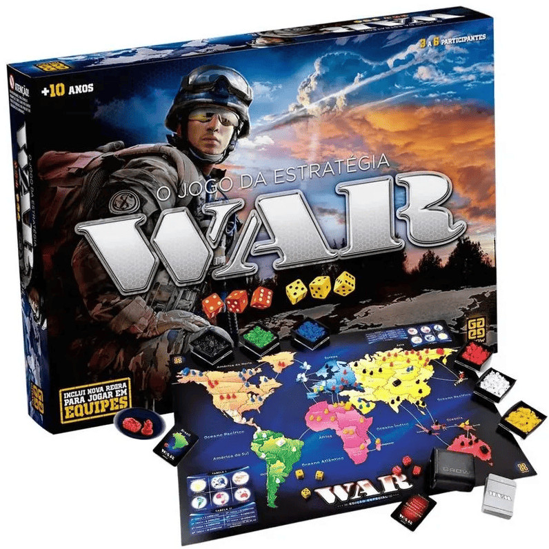 Brinquedo Jogo da Estratégia Guerra War Grow 3 a 6 Participantes + 10 Anos Ref. 2000