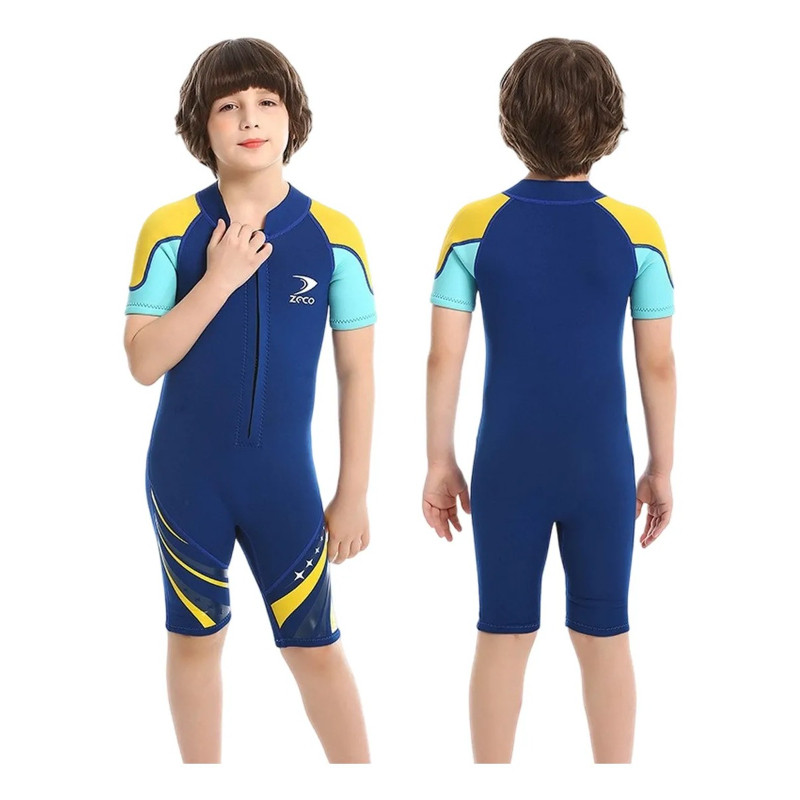 ZCCO Roupa Borracha Neoprene Infantil 3mm Short John para Natação e Surf Proteção Térmica e UV para Crianças