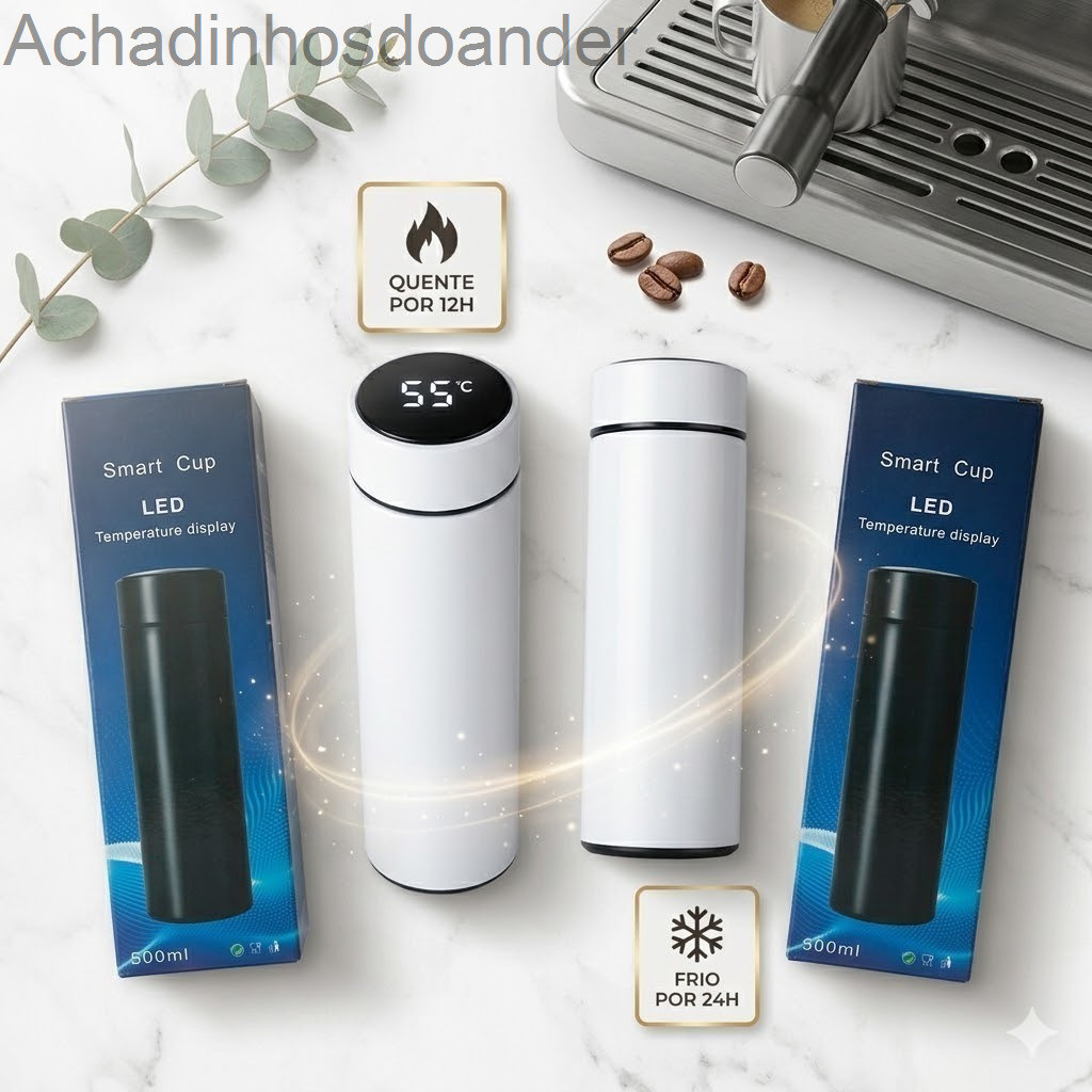 Garrafa Térmica Smart 500ml com Sensor de Temperatura LED Digital4A8W