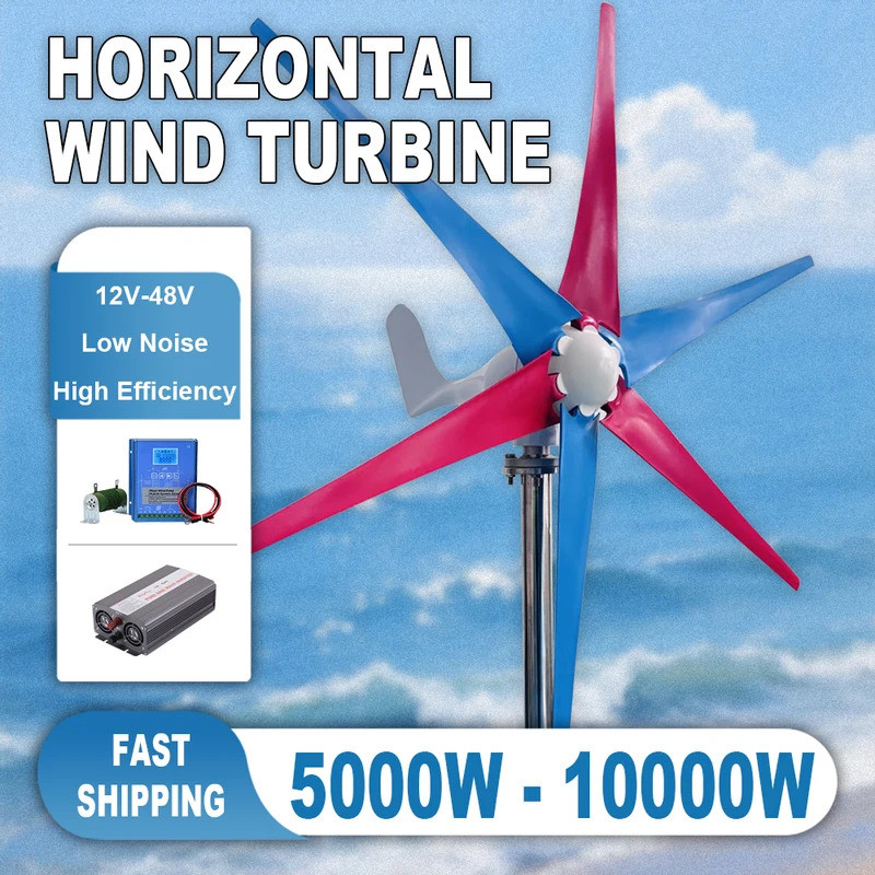 Venda Quente Gerador De Turbina Eólica Horizontal 5000W Eólico De Energia Alternativa 6KW 8KW 10KW Moinho De Vento Peque