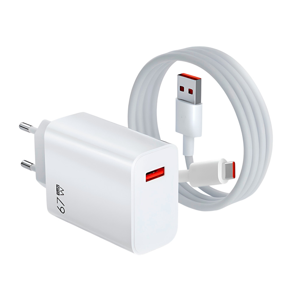 Carregador Turbo 67w Compatível Xiaomi, Galaxy E Motorola