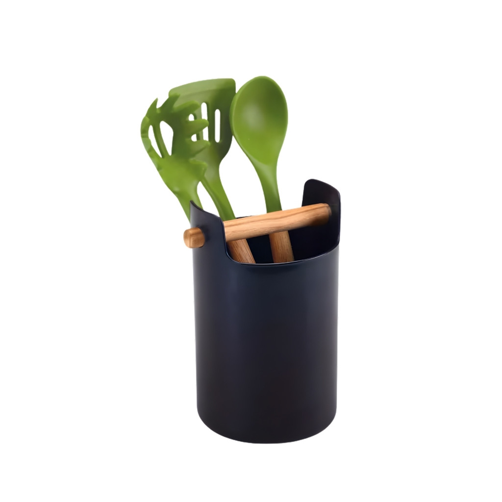 Organizador De Plástico Multiuso Para Utensílios Versatil Com Alça Cor Preto Arthi