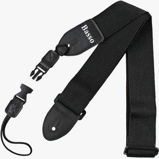 Correia Basso + Cordão Engate Rápido Violão Guitarra Baixo - Preto - Strap + Cordão