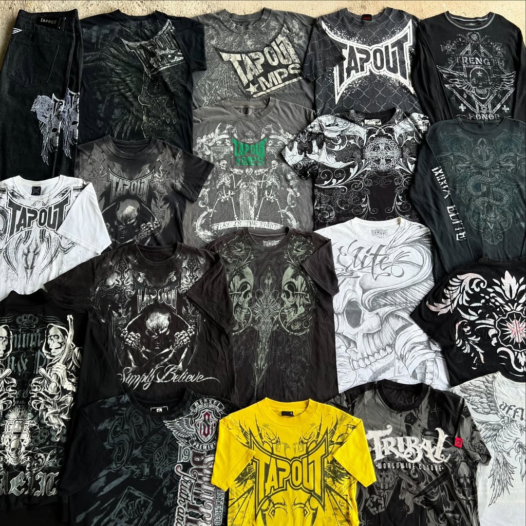 Nova Série Tapout Camisetas Unissex Retro Americano Verão Casual Topos Hip-Hop Punk Impressão Roupas De Rua em Oferta na Shopee